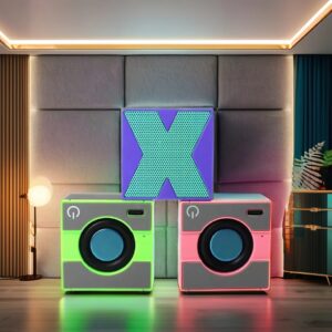 Power Cliff X Beat Mini Speaker Portable Wireless Speaker with Immersive Sound, True Wireless Speaker, 450 mAh Battery Multi-Connectivity Modes, Type C Charging, Mini Bluetooth Speaker (Yellow-Black)